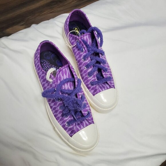 Converse Chuck Taylor All Star Low Top Purple Wavy Fuzzy Lace Sneakers 5M/7W - Picture 2 of 13